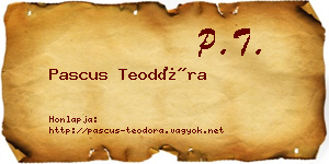 Pascus Teodóra névjegykártya
